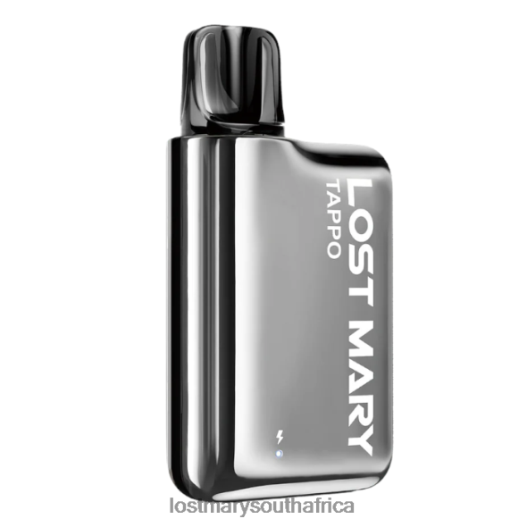 LOST MARY Tappo Prefilled Pod Kit - Prefilled Pod Silver Stainless Steel + Strawberry Ice - Lost Mary Price L6R88J174