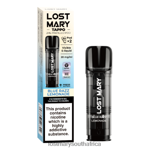 LOST MARY Tappo Prefilled Pods - 20mg - 2PK Blue Razz Lemonade - Lost Mary Vape L6R88J181